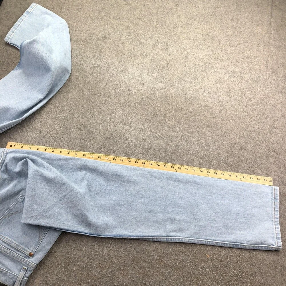Wrangler Jeans Mens 36x34 Blue Light Wash Slim Straight Denim Cowboy Cut 936